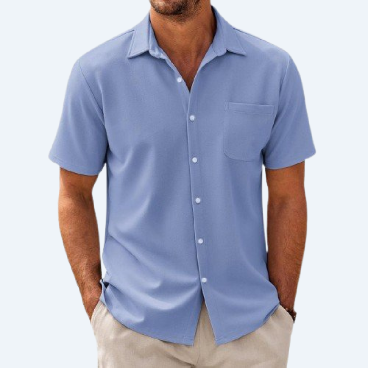 CASCADIA BREEZE - CASUAL COTTON SHORT-SLEEVE SHIRT