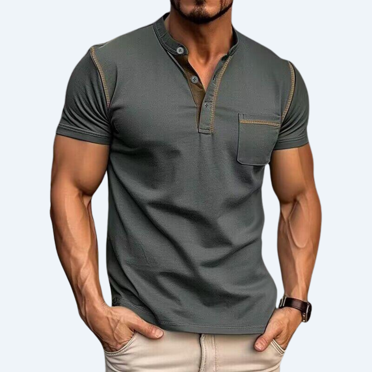 RUSTIC LODGE HENLEY - COLLAR SHORT- SLEEVE SHIRT