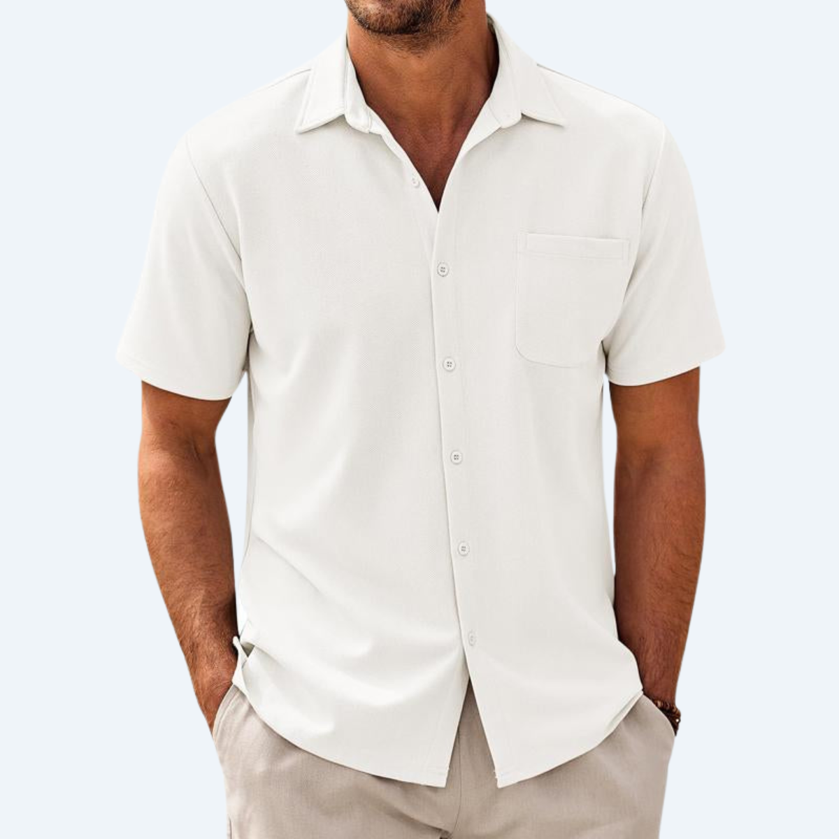 CASCADIA BREEZE - CASUAL COTTON SHORT-SLEEVE SHIRT