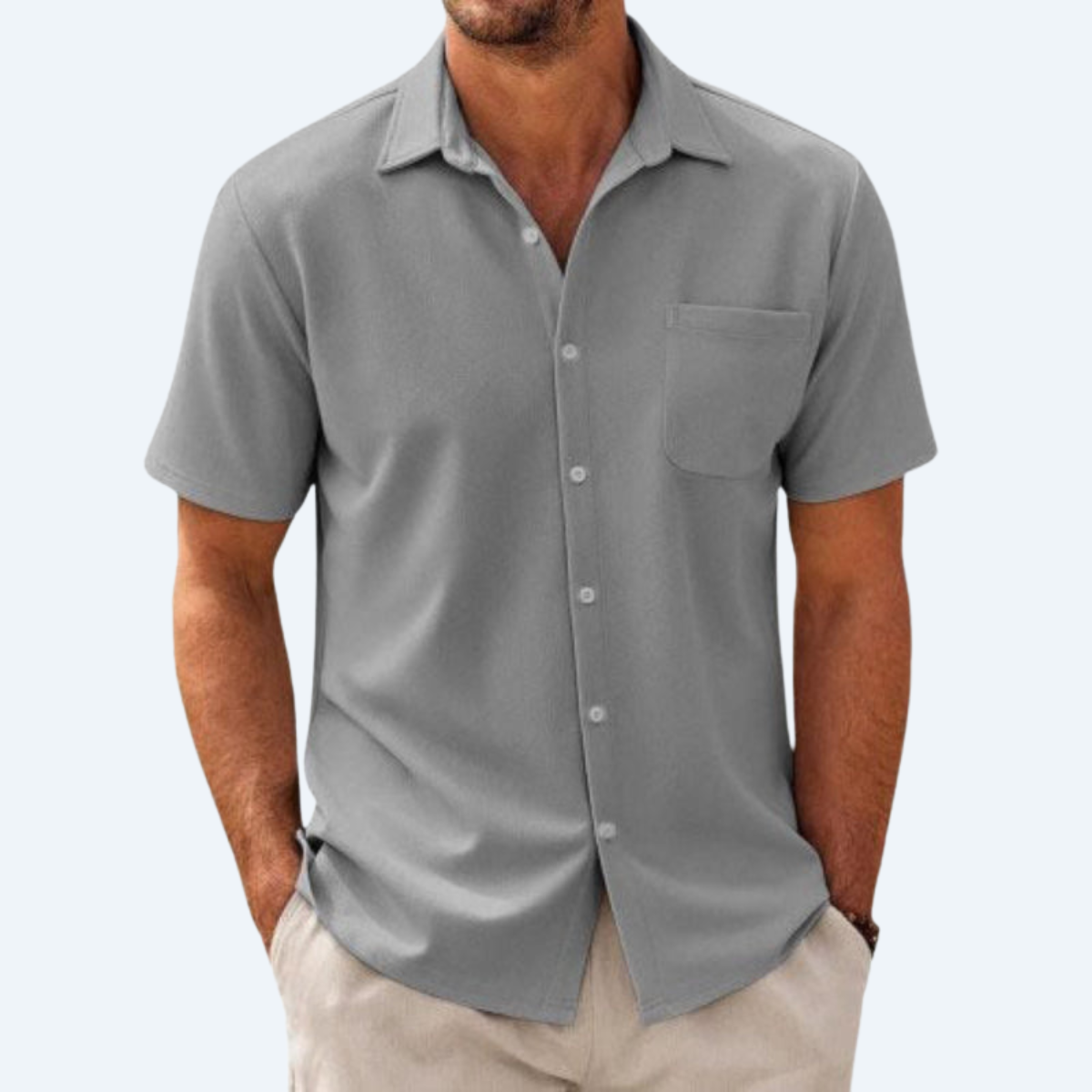 CASCADIA BREEZE - CASUAL COTTON SHORT-SLEEVE SHIRT