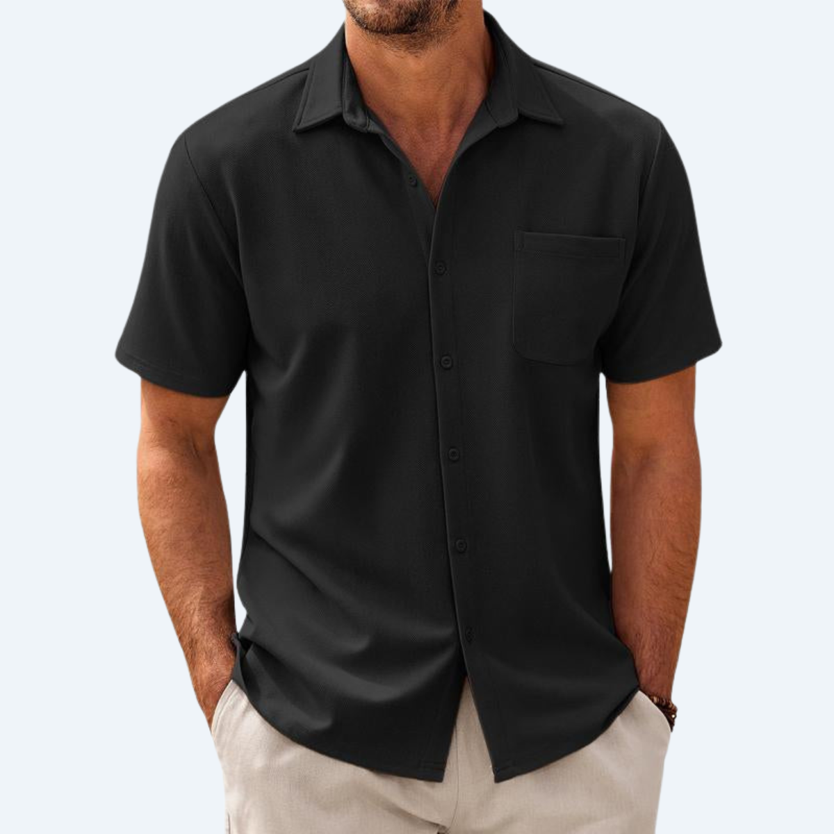 CASCADIA BREEZE - CASUAL COTTON SHORT-SLEEVE SHIRT