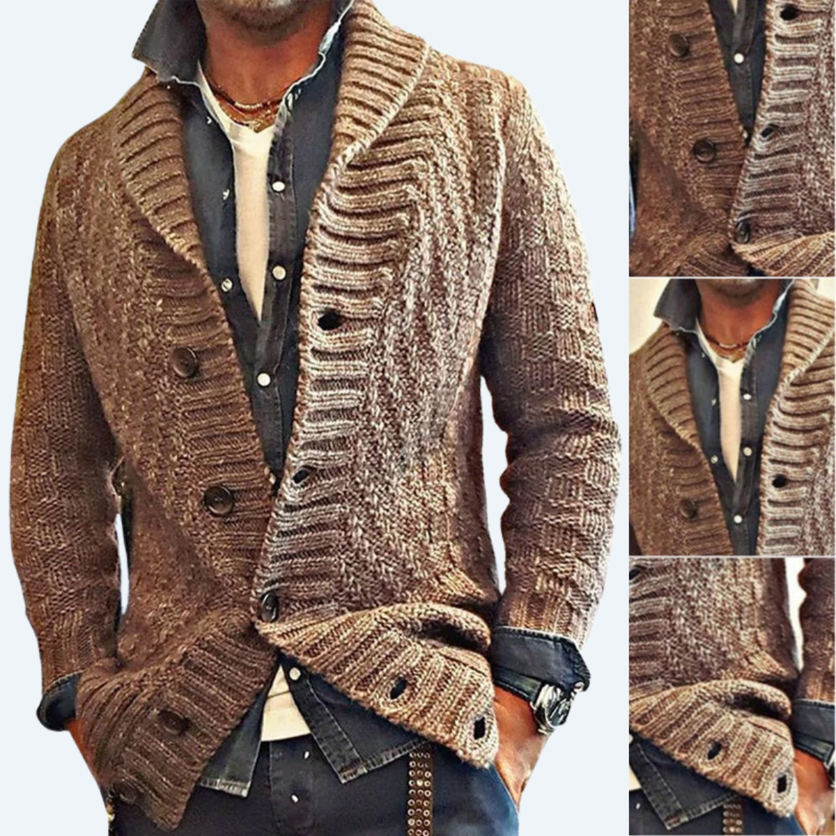 YUKON - RETRO KNIT SHAWL CARDIGAN