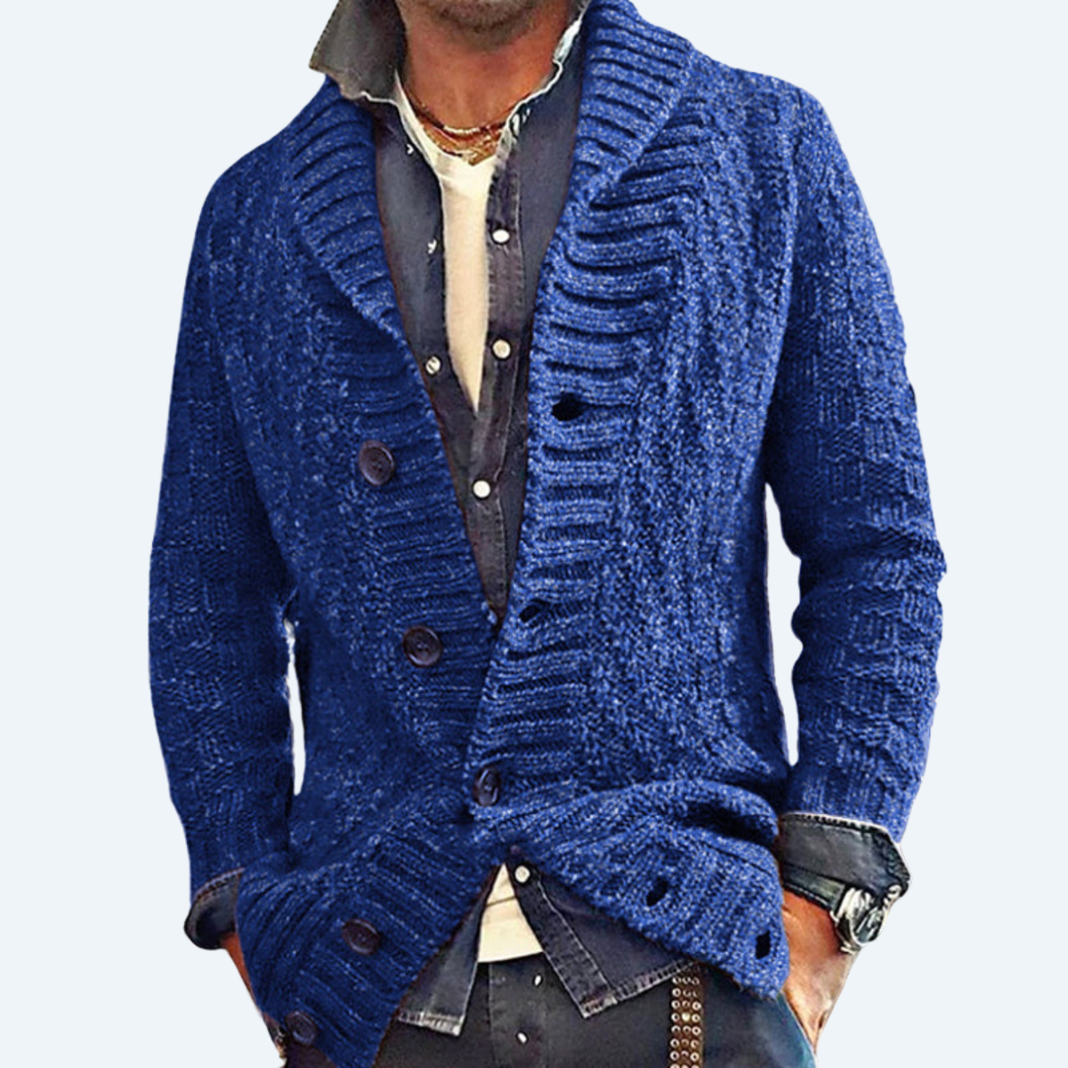 YUKON - RETRO KNIT SHAWL CARDIGAN