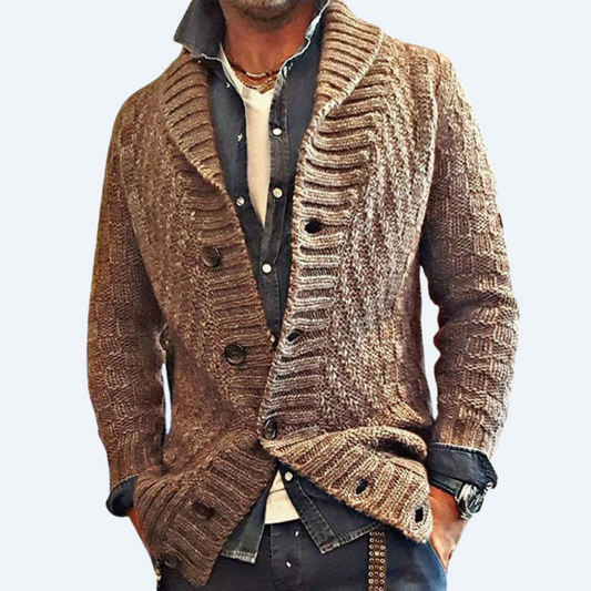 YUKON - RETRO KNIT SHAWL CARDIGAN