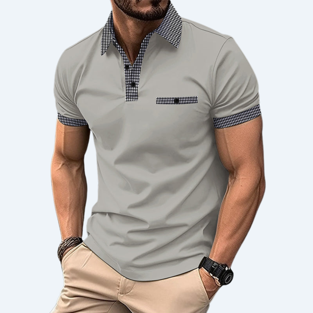 WHISTLER EDGE - BUTTON DOWN SHORT-SLEEVE POLO SHIRT